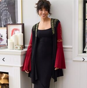 Elegant Black and Red Embroidered Cardigan Arwen Lord Of The Rings Her Universe